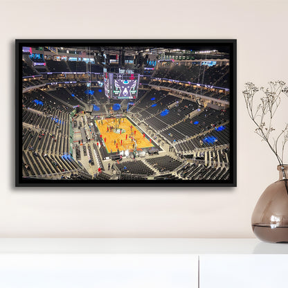 Playoffs in-Arena Fiserv Forum, Stadium Canvas, Sport Art, Framed Canvas Print Wall Art, Floating Frame