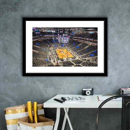 Playoffs in-Arena Fiserv Forum, Stadium Canvas, Sport Art, Gift for him, White Border Framed Art Print Wall Decor