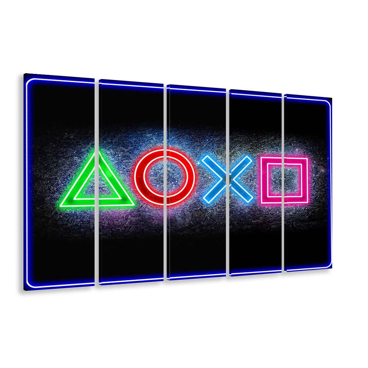 Playstation Console Gaming Art Print, Extra Large 5 Panels Multi Canvas Print Wall Art, Home Decor