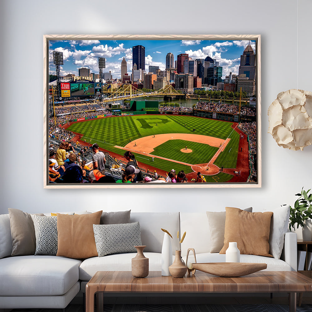 Pnc Park Pennsylvania, Stadium Canvas, Sport Art, Framed Canvas Print Wall Art, Floating Frame