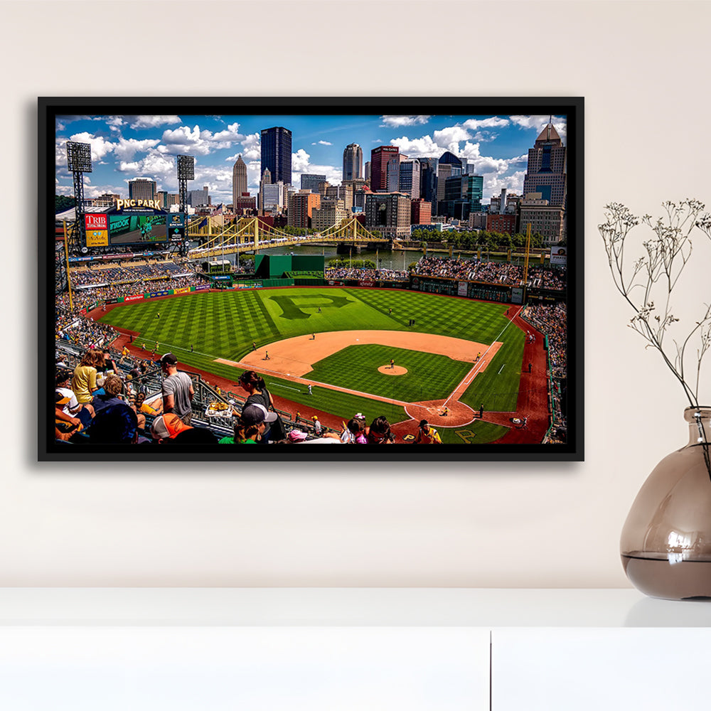 Pnc Park Pennsylvania, Stadium Canvas, Sport Art, Framed Canvas Print Wall Art, Floating Frame