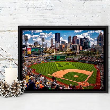 Pnc Park Pennsylvania, Stadium Canvas, Sport Art, Framed Canvas Print Wall Art, Floating Frame
