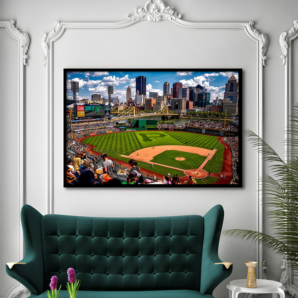 Pnc Park Pennsylvania, Stadium Canvas, Sport Art, Gift for him, Framed Art Print Wall Decor, Picture Framed