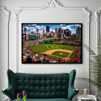Pnc Park Pennsylvania, Stadium Canvas, Sport Art, Gift for him, Framed Art Print Wall Decor, Picture Framed