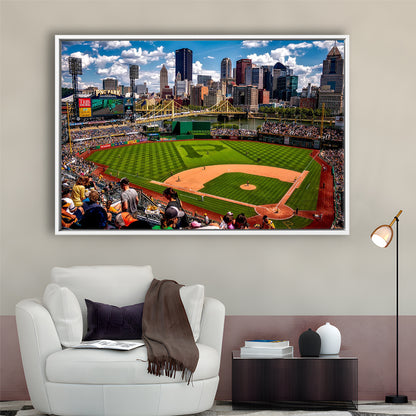 Pnc Park Pennsylvania, Stadium Canvas, Sport Art, Framed Canvas Print Wall Art, Floating Frame