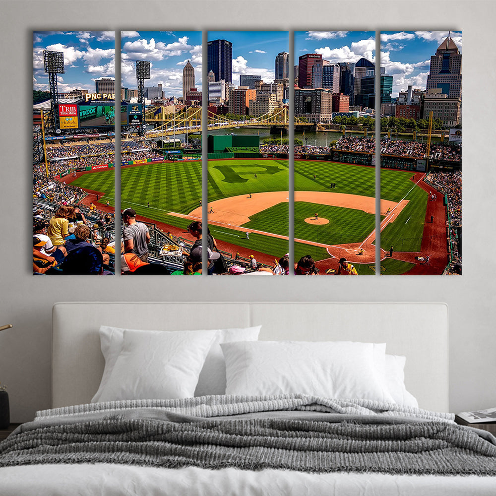 Pnc Park Pennsylvania, Stadium Canvas, Sport Art, 5 Panel B, Extra Large Canvas, Canvas Print Wall Art