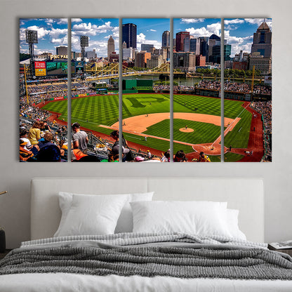 Pnc Park Pennsylvania, Stadium Canvas, Sport Art, 5 Panel B, Extra Large Canvas, Canvas Print Wall Art