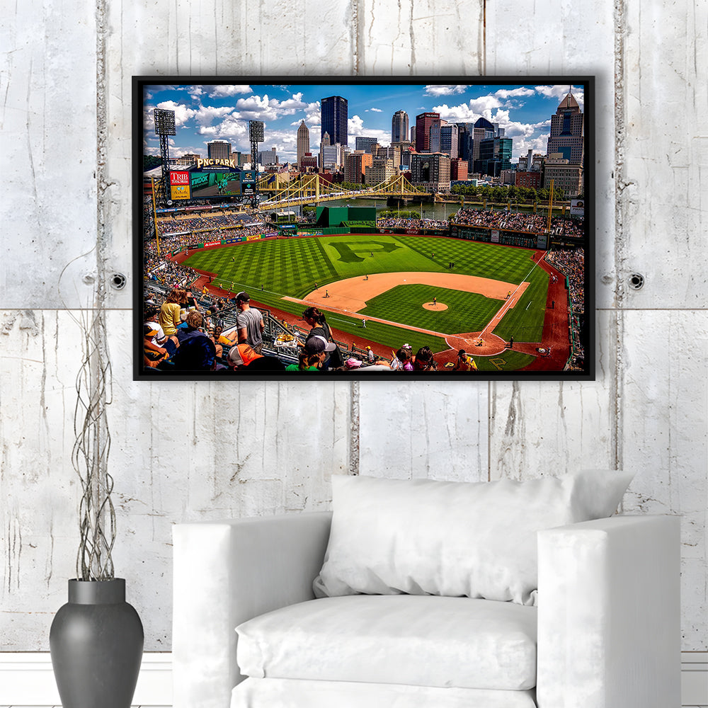 Pnc Park Pennsylvania, Stadium Canvas, Sport Art, Framed Canvas Print Wall Art, Floating Frame