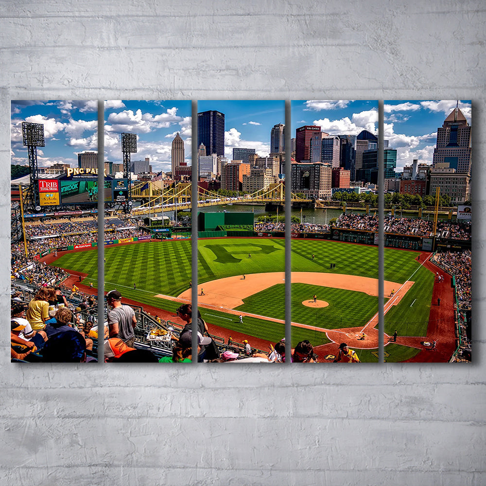 Pnc Park Pennsylvania, Stadium Canvas, Sport Art, 5 Panel B, Extra Large Canvas, Canvas Print Wall Art