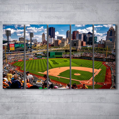Pnc Park Pennsylvania, Stadium Canvas, Sport Art, 5 Panel B, Extra Large Canvas, Canvas Print Wall Art