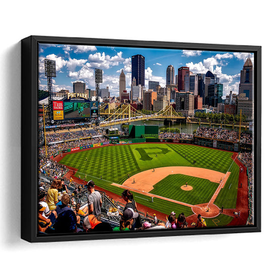 Pnc Park Pennsylvania, Stadium Canvas, Sport Art, Framed Canvas Print Wall Art, Floating Frame