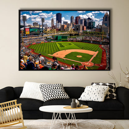 Pnc Park Pennsylvania, Stadium Canvas, Sport Art, Framed Canvas Print Wall Art, Floating Frame