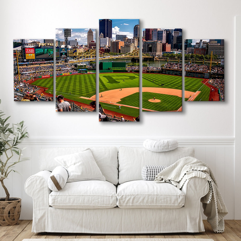 Pnc Park Pennsylvania, Stadium Canvas, Sport Art, Gift for him, 5 Panel, Large Canvas, Canvas Print Wall Art