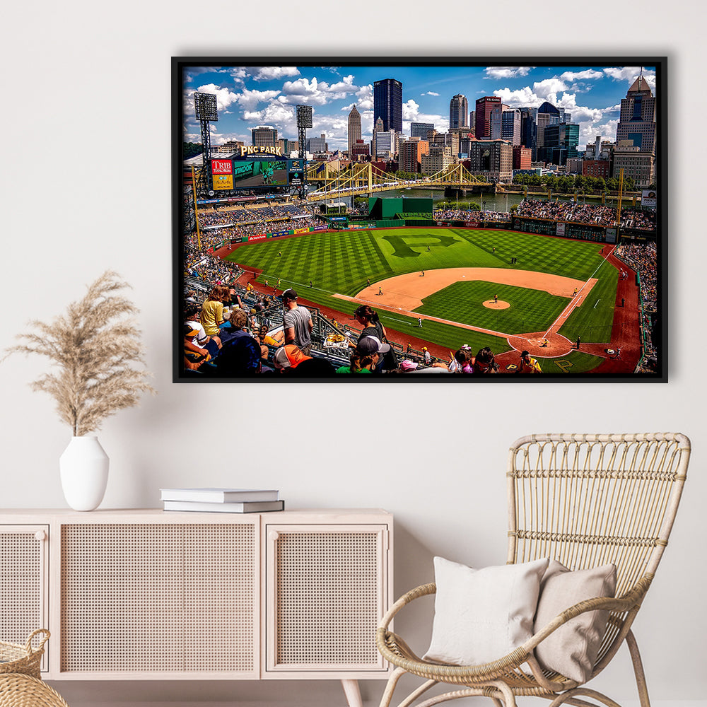 Pnc Park Pennsylvania, Stadium Canvas, Sport Art, Framed Canvas Print Wall Art, Floating Frame