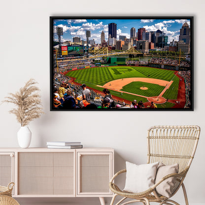 Pnc Park Pennsylvania, Stadium Canvas, Sport Art, Framed Canvas Print Wall Art, Floating Frame
