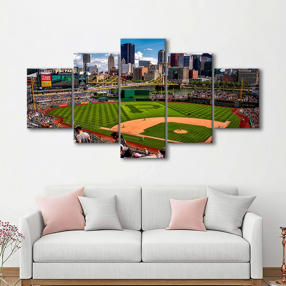 Pnc Park Pennsylvania, Stadium Canvas, Sport Art, Gift for him, 5 Panel, Large Canvas, Canvas Print Wall Art
