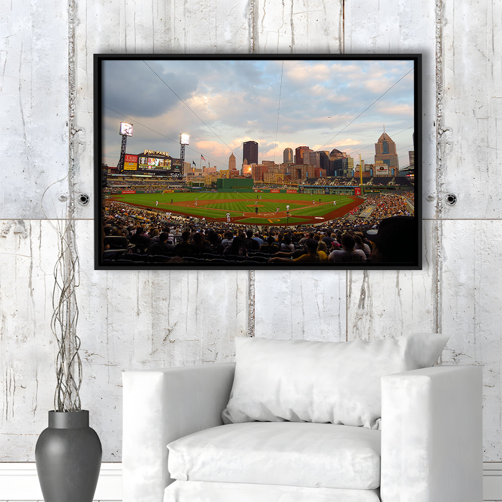 Pnc Park Pittsburgh Pennsylvania, Stadium Canvas, Sport Art, Framed Canvas Print Wall Art, Floating Frame
