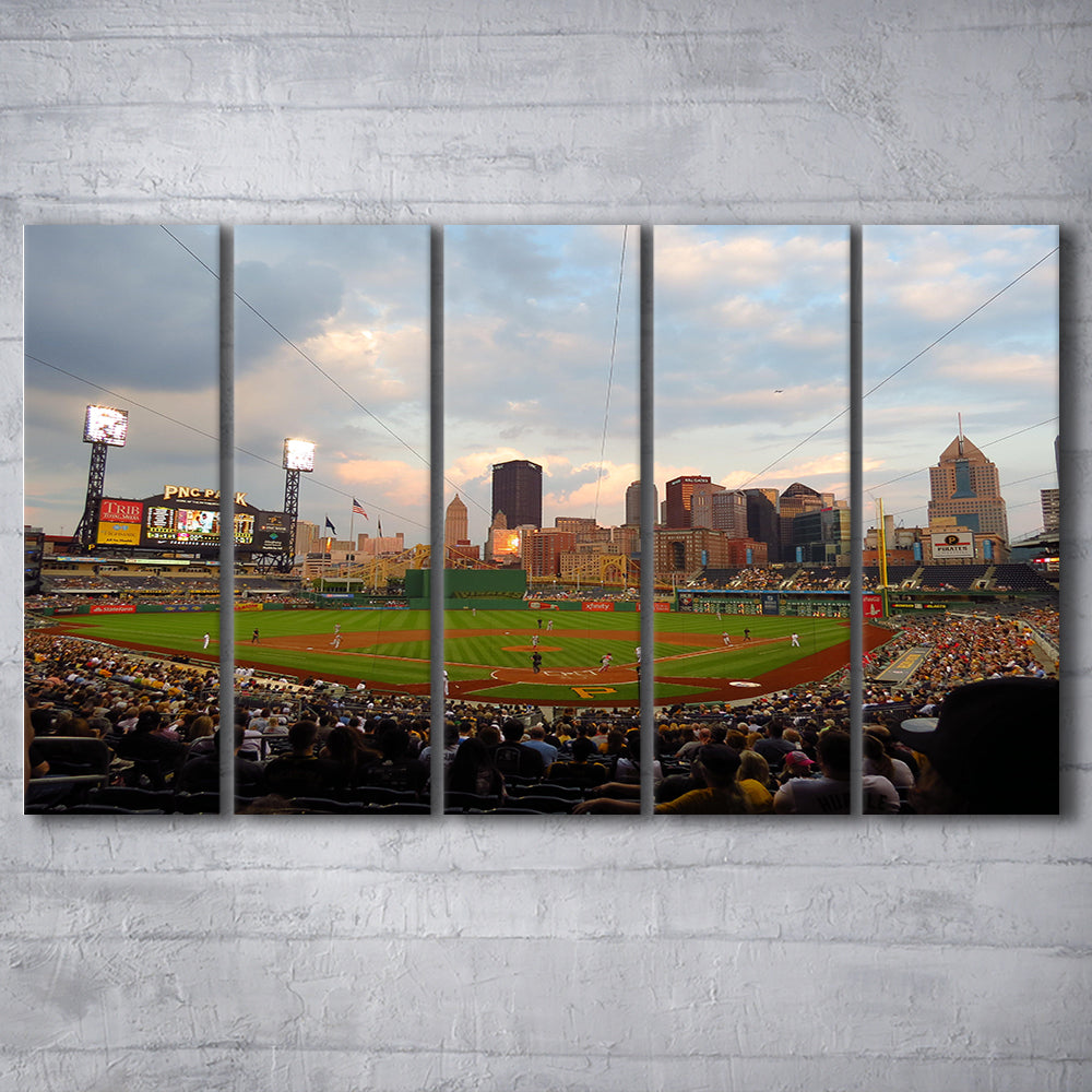 Pnc Park Pittsburgh Pennsylvania, Stadium Canvas, Sport Art, 5 Panel B, Extra Large Canvas, Canvas Print Wall Art