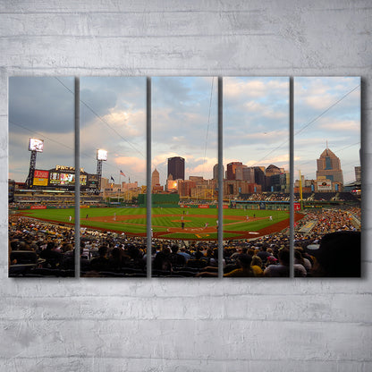 Pnc Park Pittsburgh Pennsylvania, Stadium Canvas, Sport Art, 5 Panel B, Extra Large Canvas, Canvas Print Wall Art