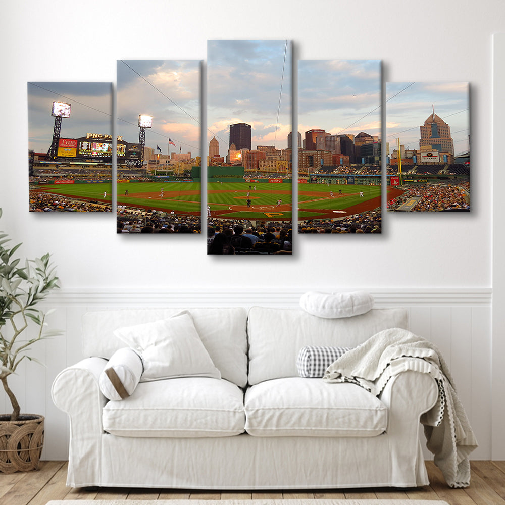 Pnc Park Pittsburgh Pennsylvania, Stadium Canvas, Sport Art, Gift for him, 5 Panel, Large Canvas, Canvas Print Wall Art