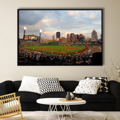 Pnc Park Pittsburgh Pennsylvania, Stadium Canvas, Sport Art, Framed Canvas Print Wall Art, Floating Frame