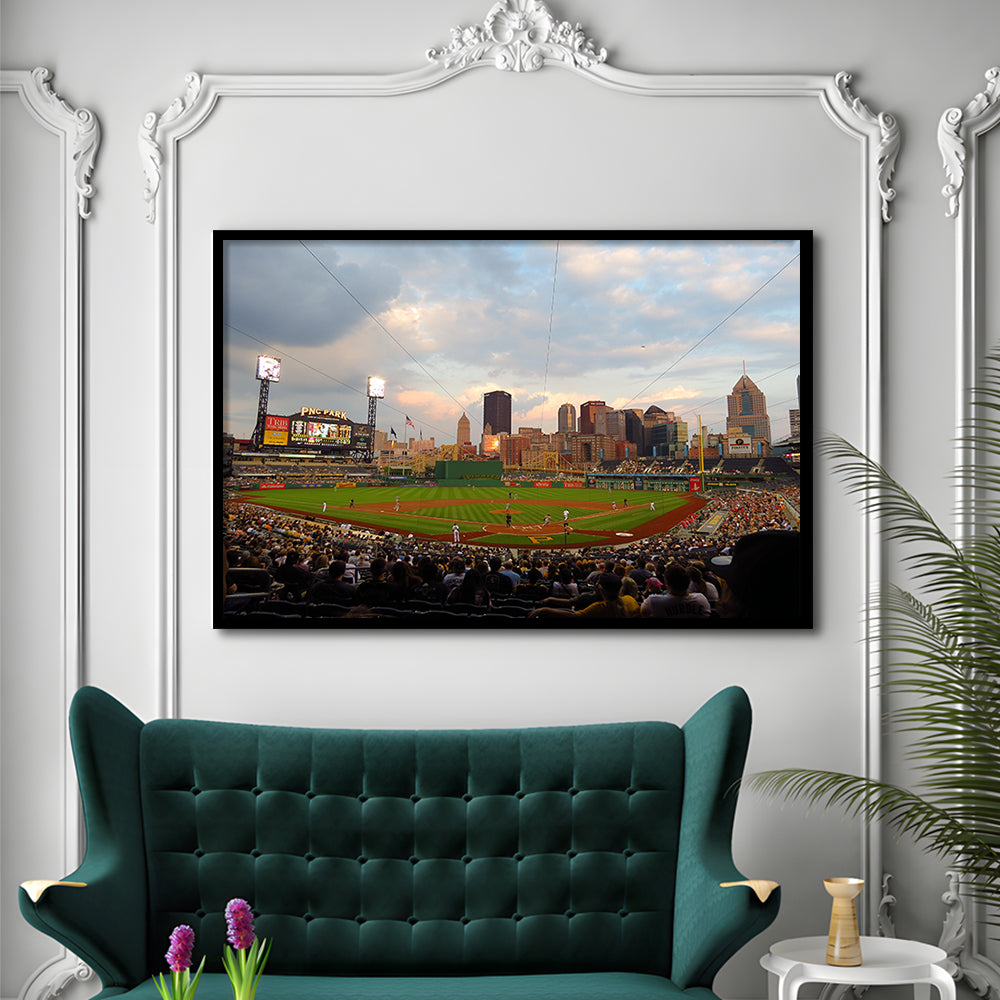 Pnc Park Pittsburgh Pennsylvania, Stadium Canvas, Sport Art, Gift for him, Framed Art Print Wall Decor, Picture Framed