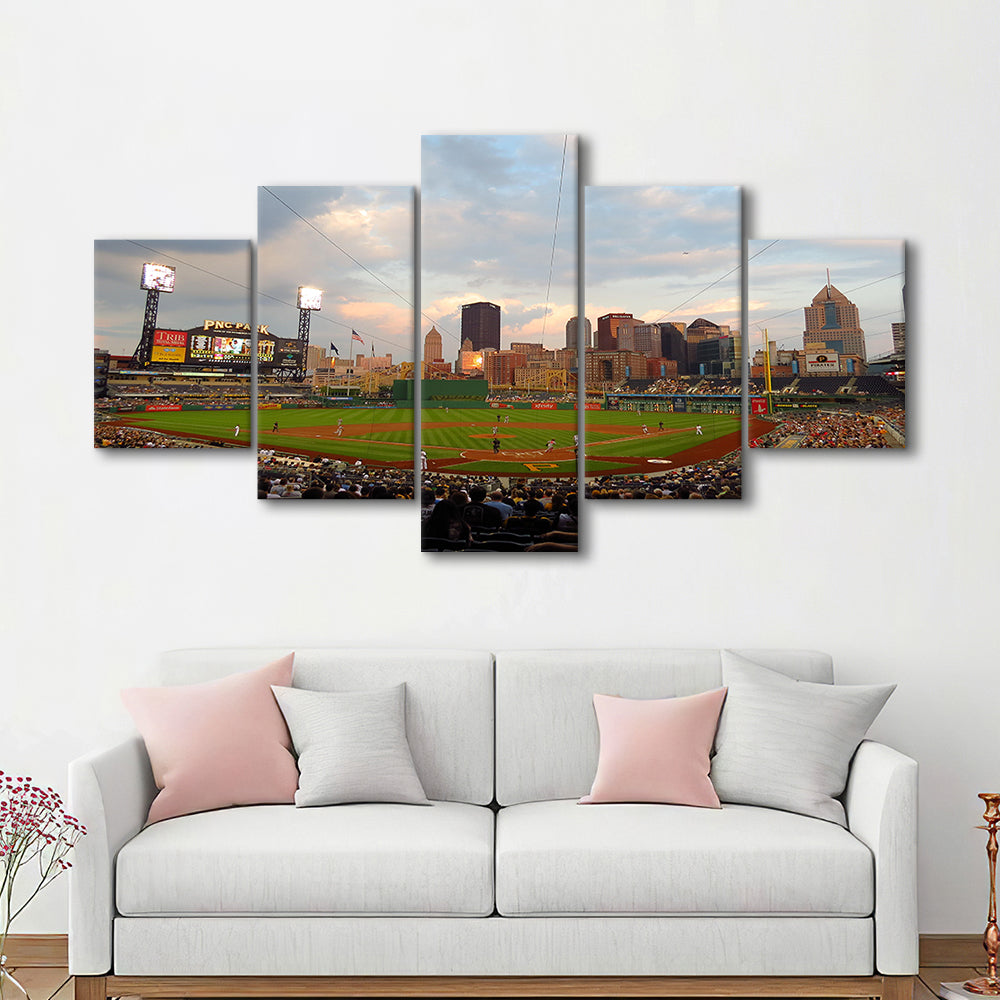 Pnc Park Pittsburgh Pennsylvania, Stadium Canvas, Sport Art, Gift for him, 5 Panel, Large Canvas, Canvas Print Wall Art