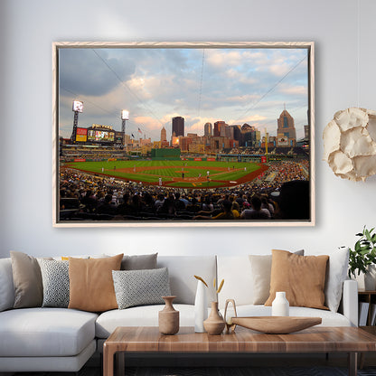 Pnc Park Pittsburgh Pennsylvania, Stadium Canvas, Sport Art, Framed Canvas Print Wall Art, Floating Frame