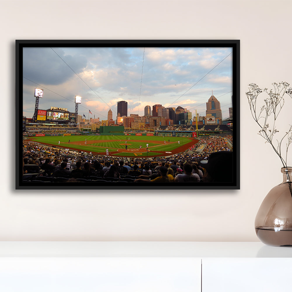 Pnc Park Pittsburgh Pennsylvania, Stadium Canvas, Sport Art, Framed Canvas Print Wall Art, Floating Frame