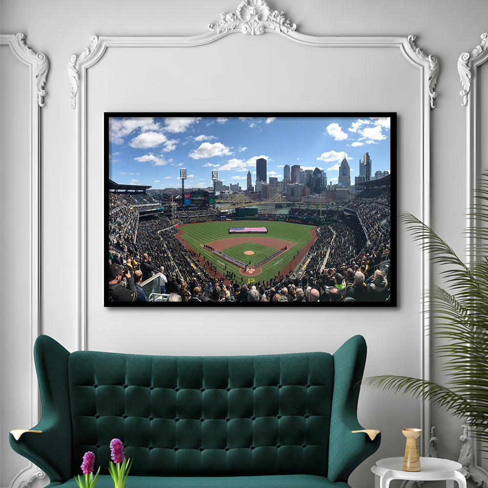 Pnc Park, Stadium Canvas, Sport Art, Gift for him, Framed Art Print Wall Decor, Picture Framed