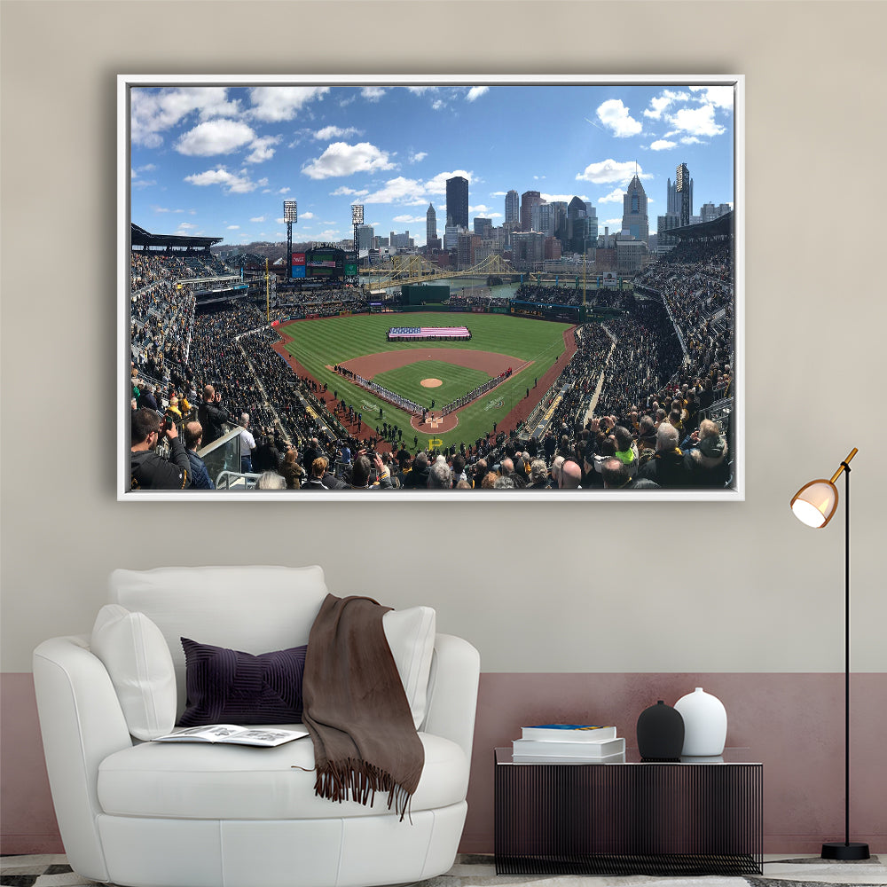 Pnc Park, Stadium Canvas, Sport Art, Framed Canvas Print Wall Art, Floating Frame