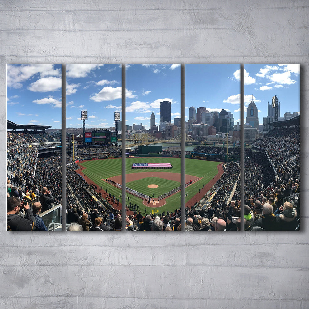 Pnc Park, Stadium Canvas, Sport Art, 5 Panel B, Extra Large Canvas, Canvas Print Wall Art