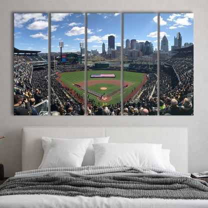 Pnc Park, Stadium Canvas, Sport Art, 5 Panel B, Extra Large Canvas, Canvas Print Wall Art