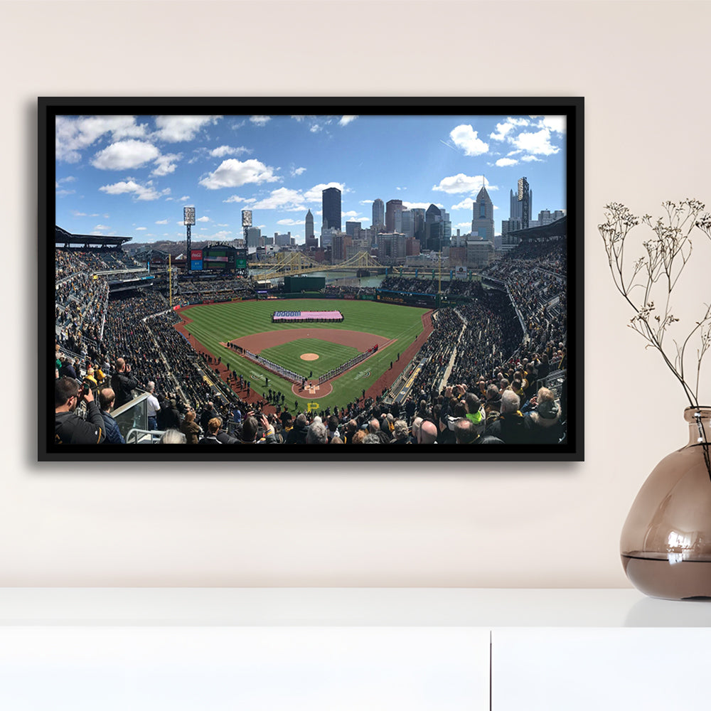 Pnc Park, Stadium Canvas, Sport Art, Framed Canvas Print Wall Art, Floating Frame