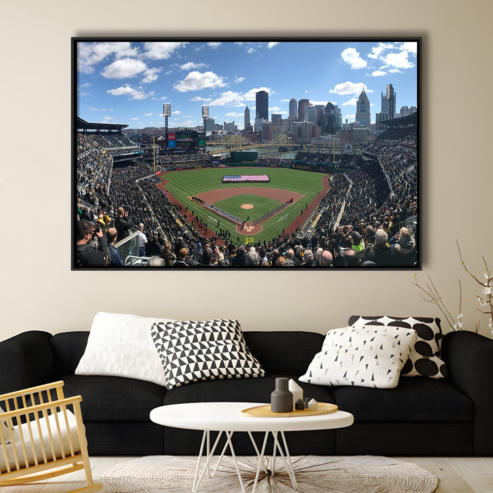 Pnc Park, Stadium Canvas, Sport Art, Framed Canvas Print Wall Art, Floating Frame