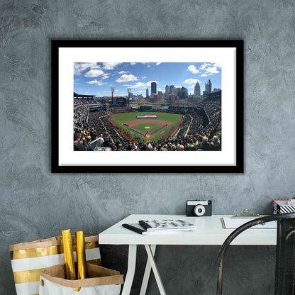 Pnc Park, Stadium Canvas, Sport Art, Gift for him, White Border Framed Art Print Wall Decor