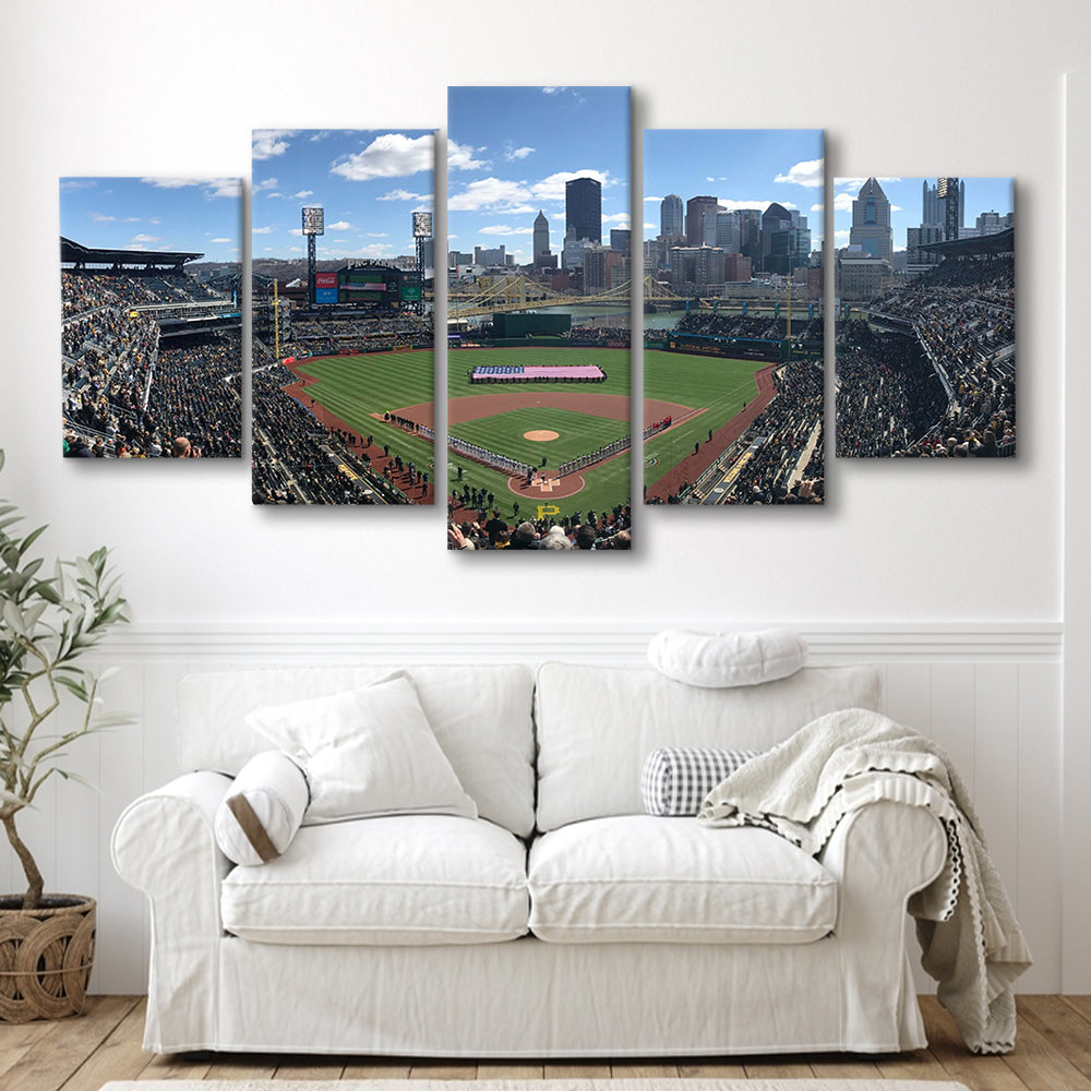 Pnc Park, Stadium Canvas, Sport Art, Gift for him, 5 Panel, Large Canvas, Canvas Print Wall Art