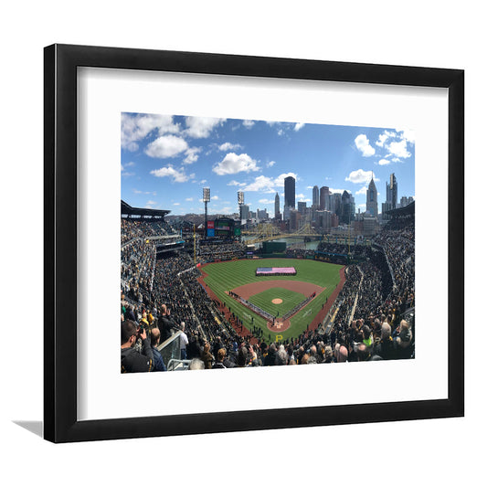 Pnc Park, Stadium Canvas, Sport Art, Gift for him, White Border Framed Art Print Wall Decor