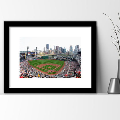 Pnc Park in Pittsburgh Pirates, Stadium Canvas, Sport Art, Gift for him, White Border Framed Art Print Wall Decor