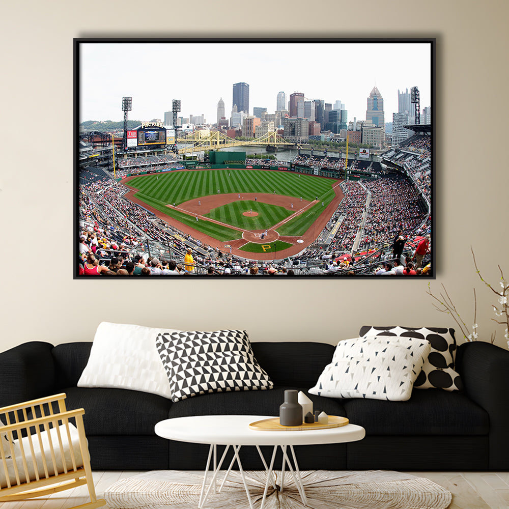 Pnc Park in Pittsburgh Pirates, Stadium Canvas, Sport Art, Framed Canvas Print Wall Art, Floating Frame
