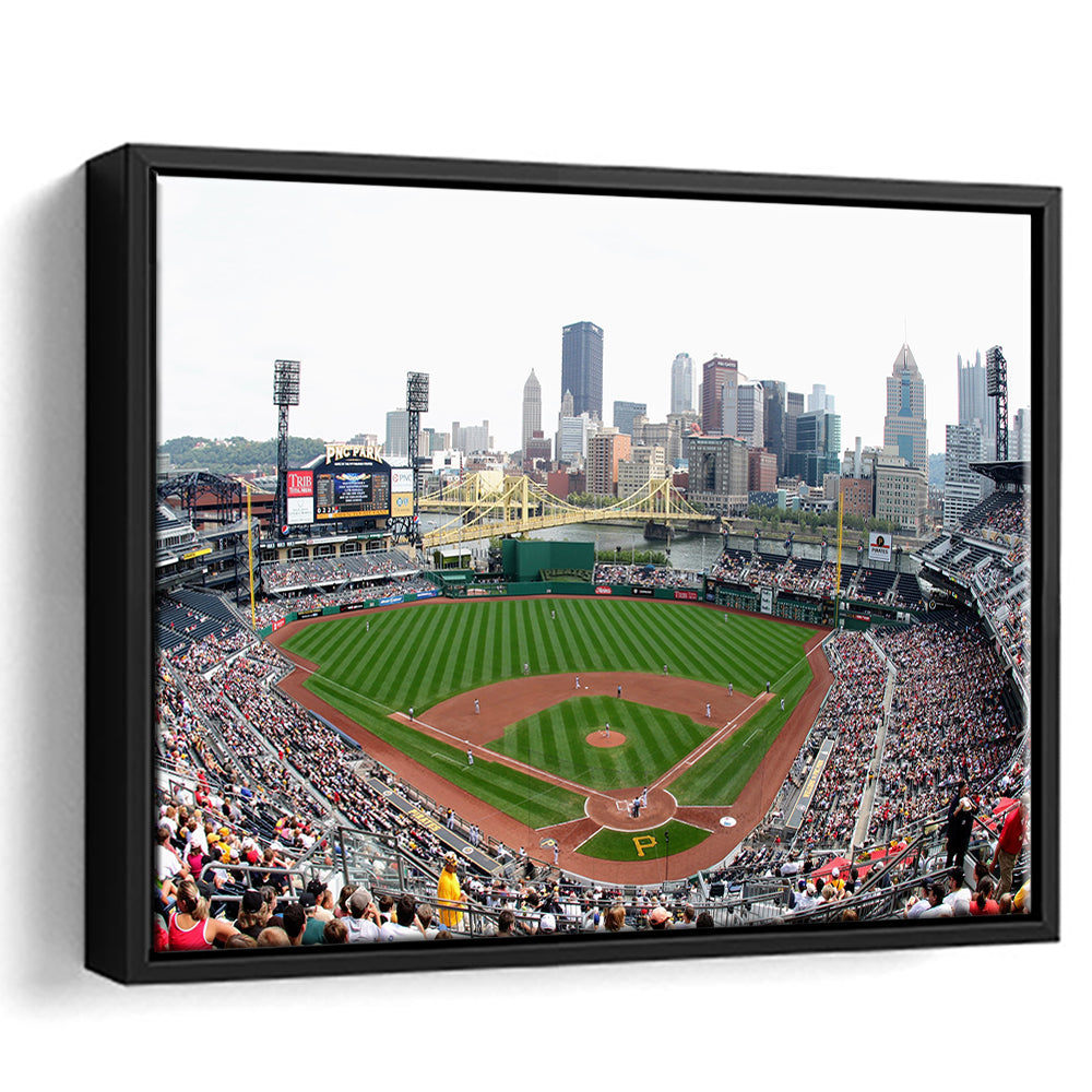 Pnc Park in Pittsburgh Pirates, Stadium Canvas, Sport Art, Framed Canvas Print Wall Art, Floating Frame