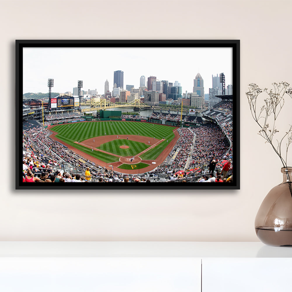 Pnc Park in Pittsburgh Pirates, Stadium Canvas, Sport Art, Framed Canvas Print Wall Art, Floating Frame