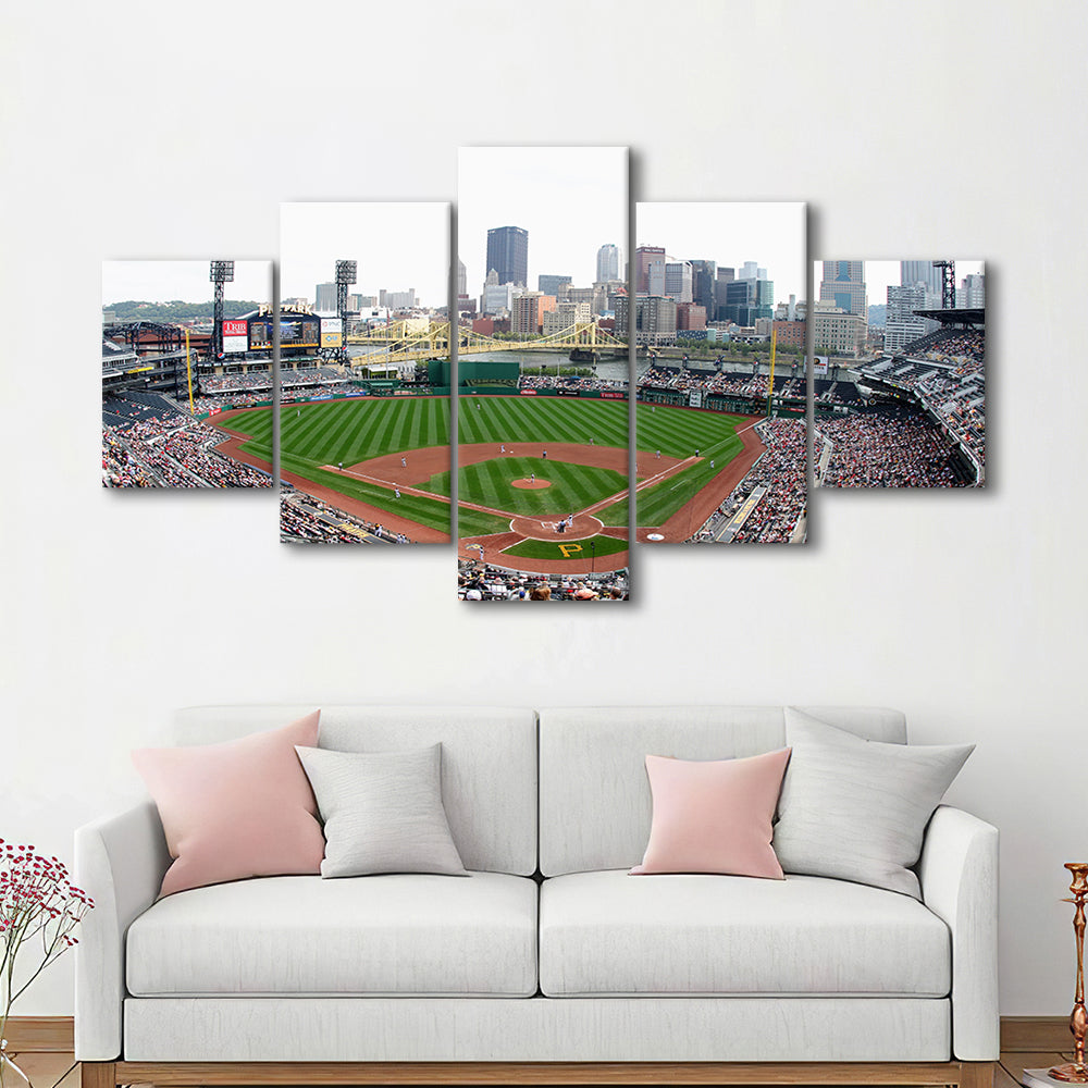 Pnc Park in Pittsburgh Pirates, Stadium Canvas, Sport Art, Gift for him, 5 Panel, Large Canvas, Canvas Print Wall Art