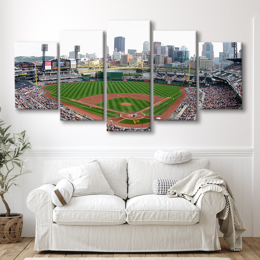 Pnc Park in Pittsburgh Pirates, Stadium Canvas, Sport Art, Gift for him, 5 Panel, Large Canvas, Canvas Print Wall Art