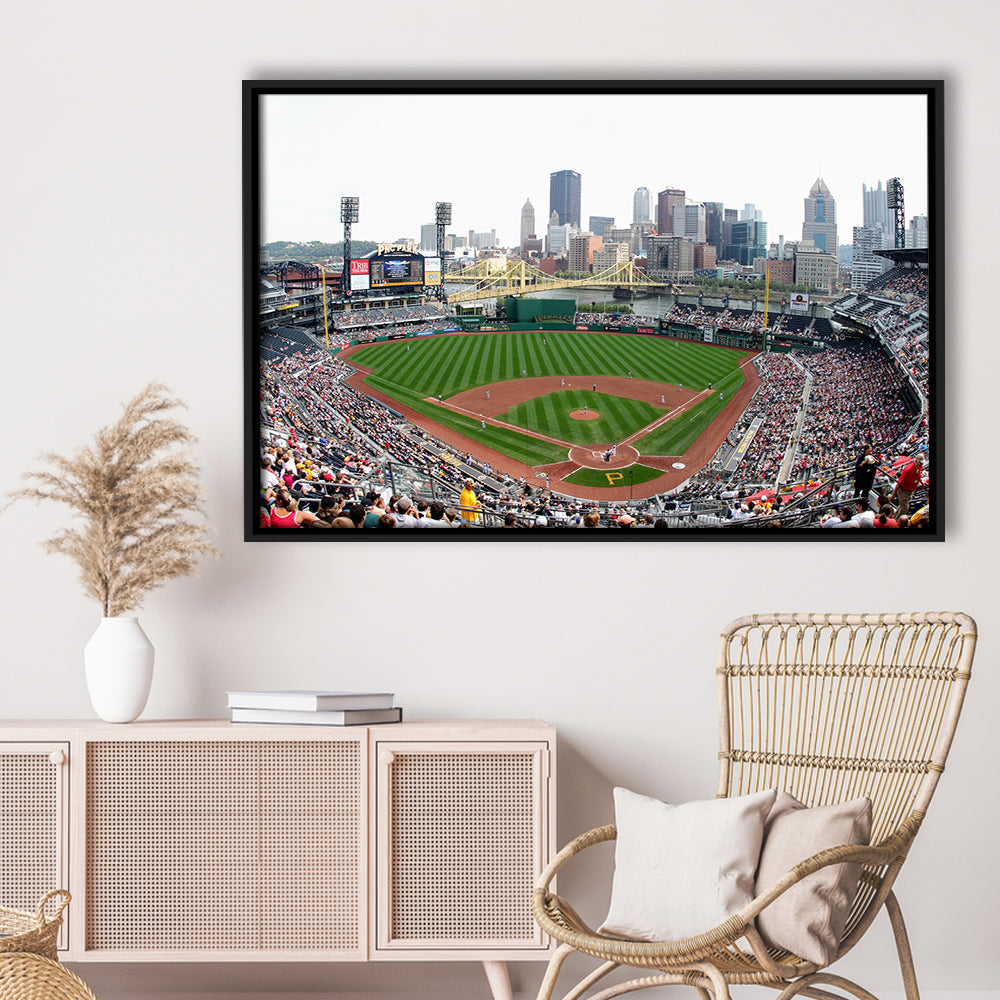 Pnc Park in Pittsburgh Pirates, Stadium Canvas, Sport Art, Framed Canvas Print Wall Art, Floating Frame