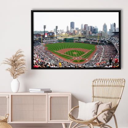 Pnc Park in Pittsburgh Pirates, Stadium Canvas, Sport Art, Framed Canvas Print Wall Art, Floating Frame