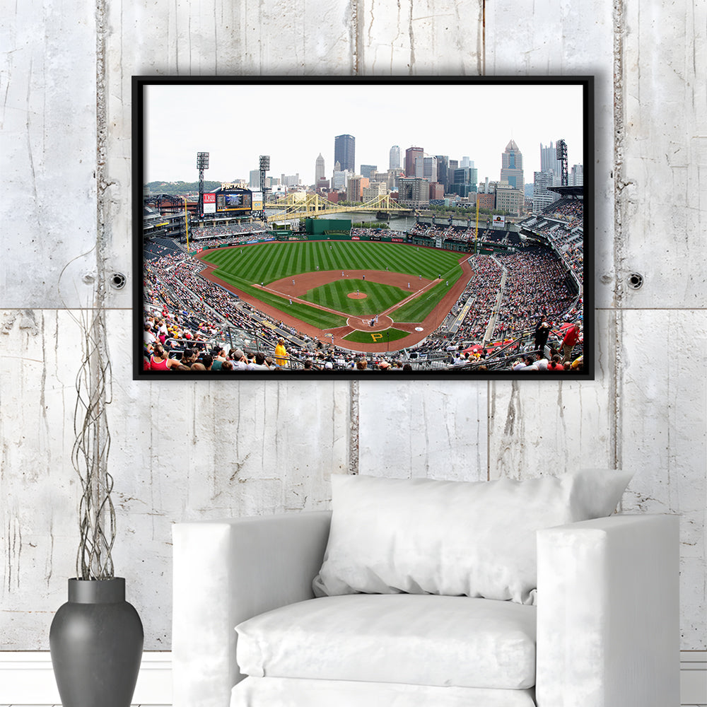 Pnc Park in Pittsburgh Pirates, Stadium Canvas, Sport Art, Framed Canvas Print Wall Art, Floating Frame