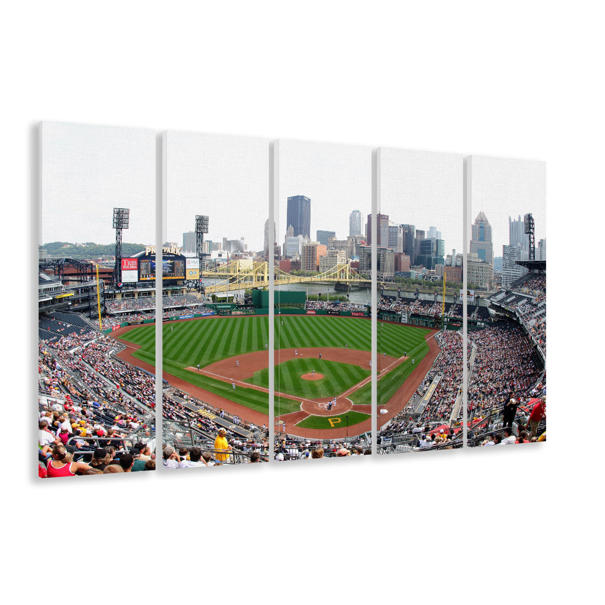 Pnc Park in Pittsburgh Pirates, Stadium Canvas, Sport Art, 5 Panel B, Extra Large Canvas, Canvas Print Wall Art