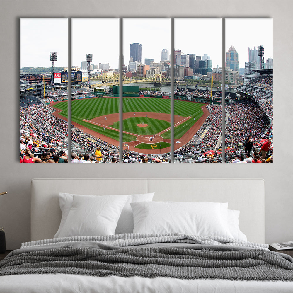 Pnc Park in Pittsburgh Pirates, Stadium Canvas, Sport Art, 5 Panel B, Extra Large Canvas, Canvas Print Wall Art