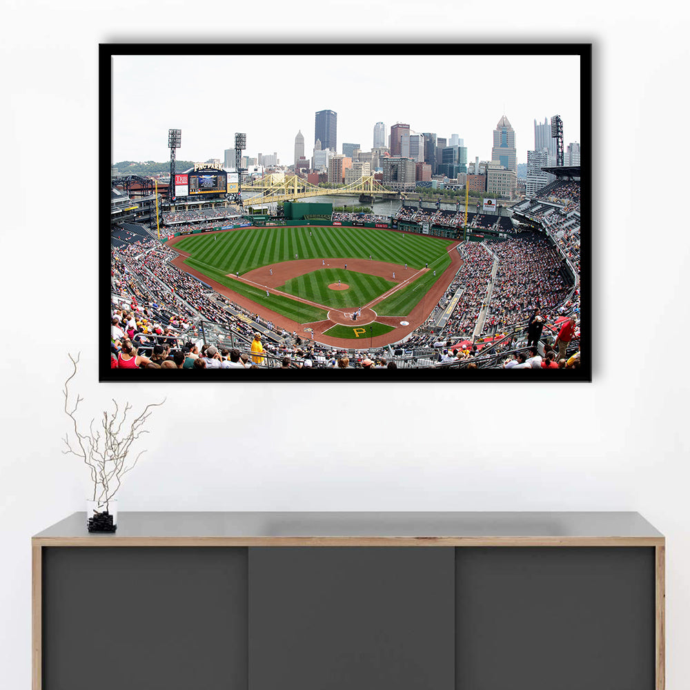 Pnc Park in Pittsburgh Pirates, Stadium Canvas, Sport Art, Gift for him, Framed Art Print Wall Decor, Picture Framed